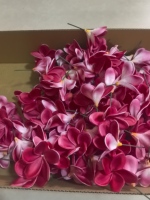 K-0029 Vente en Gros Fleurs Artificielles de Frangipanier (Plumeria Rubra) en PU, Toucher Réel, Têtes de Fleurs Ovoïdes pour Décoration Maison, Mariage et Fêtes