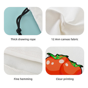 Eco-friendly Canvas <b>draw</b> cord Pocket Custom Printing logo Reusable Cotton and Linen <b>Storage</b> Bag Printing Pattern - Product Image 4