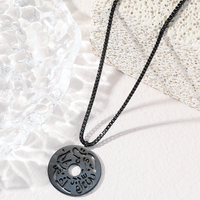 Magnifique Collier Pendentif Guitare Arabe Islamique Musulman Calligraphie Bismillah en Acier Inoxydable Bijoux Aïd Vente en Gros pour Femmes et Hommes