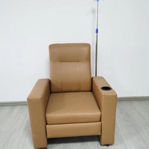 Fauteuil d'infusion Ke Ming gris orangé avec dossier inclinable, réglage manuel et électrique, pour usage hospitalier et ambulatoire - Product Image 2