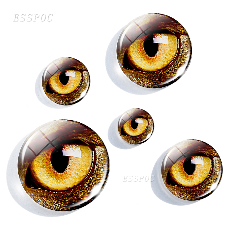 Стеклянный кабошон с глазами животных, сова, дракон, змея, кошка, тигровые глаза, 12/16/20/25 мм, ручная работа, ювелирные изделия для рукоделия, ожерелье, браслет, аксессуары