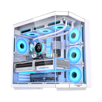 Gabinete Gamer LOVINGCOOL de Nuevo Estilo para PC, Chasis ATX Tipo Cubo de Vidrio Templado con RGB, Cubierta de Torre Mediana para Computadora de Escritorio