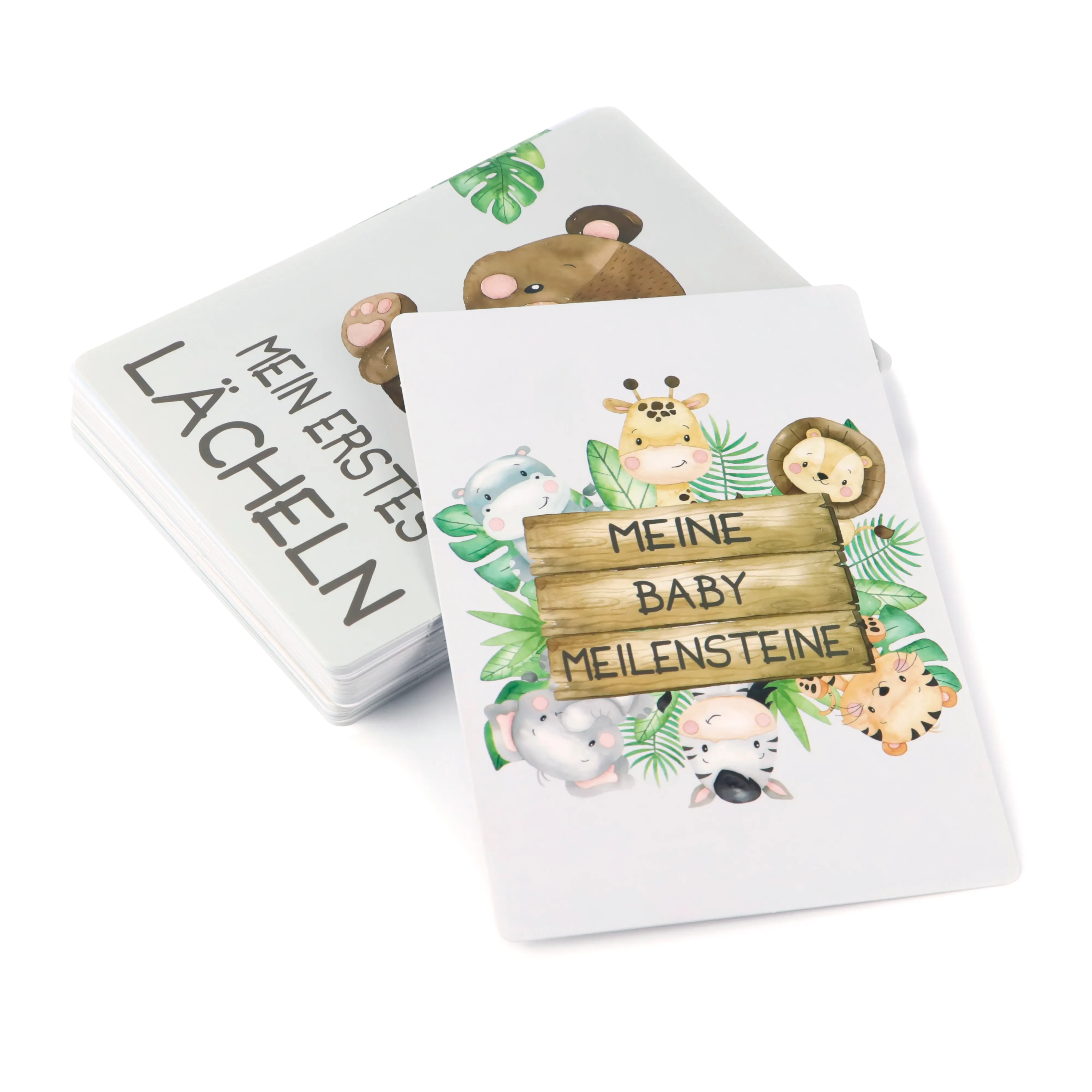 Wholesale Paper Hand Made Newborn Monthly Animal Milestone Card Set with Card Boxes