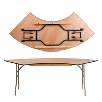 Table pliante serpentine en contreplaqué de 72'' (6 pieds) et 60'' (5 pieds) pour hôtels, mariages et événements de restauration en extérieur