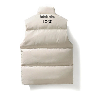 Gilet de haute qualité, taille européenne, logo personnalisé, gilet d'hiver chaud et matelassé, grande taille, sans manches, doudoune pour homme. - Product Image 4