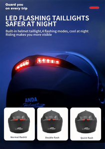 Nouveau casque de moto modulaire à visière relevable, coque en ABS avec double visière, feux arrière LED étanches, casque de conduite toutes saisons - Product Image 5