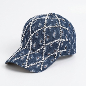 Nuovo Cappello Retrò con Motivo Chevron Dritto Decorato con Diamanti, Tesa Larga, Stile Semplice e Casual - Product Image 1