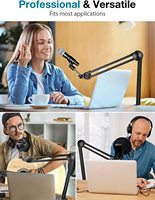 Support de bras de microphone, support de microphone à bras de micro robuste Supports de ciseaux de suspension avec clip de micro et attaches de câble