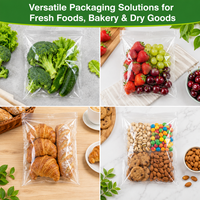 Sacs autocollants transparents en BOPP de qualité alimentaire, imprimés en héliogravure, sur mesure, pour conserver les fruits et légumes frais dans les supermarchés