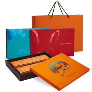 Tùy chỉnh chuyên nghiệp sang trọng cứng nhắc các tông sô cô la từ tính và Hộp bánh trung thu bao bì hộp thực phẩm lạ mắt với bộ chia - Product Image 4