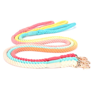 Verstellbares Nylon-Hunde leinen halsband Set Schnell verschluss Geflochtenes Paracord Niedliches festes Muster mit reflektieren dem Baumwoll-Hanfseil - Product Image 1