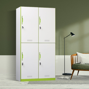 Gabinete de almacenamiento de acero ajustable de 4 puertas, casillero de oficina de hierro moderno grande para el hogar, oficina, ropa, armario, almacenamiento de empleados para - Product Image 3