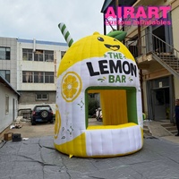 Stand de vente gonflable en forme de citron, kiosque à boissons gonflable en forme de fruit, stand promotionnel gonflable pour la promotion de marques de jus