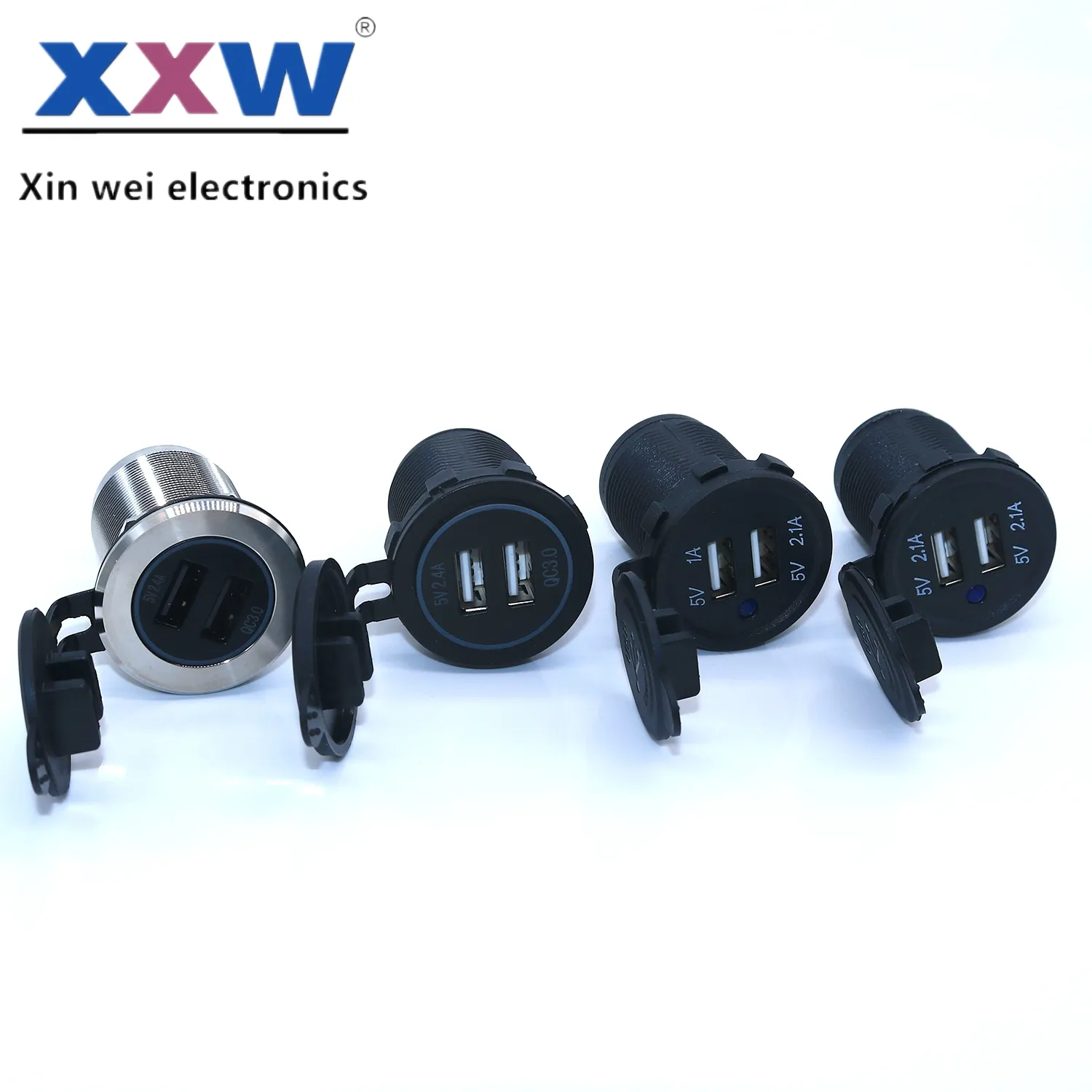 Qc3.0 Kép Car Charger USB Thông Minh Sạc Nhanh Với Chuyển Đổi Điện Thoại Xe Hơi Sạc Ổ Cắm 5V 12V 24V