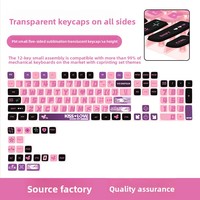 Capuchons de touches de clavier mécanique translucides à quatre faces, personnalisables, 125 touches, thème imprimé CS, très vendus, fabriqués en PBT durable