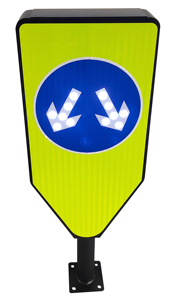 Panneaux d'orientation de voie à LED à énergie solaire Indicateurs de trafic avec flèches gauche et droite en aluminium Panneaux d'avertissement pour l'itinéraire routier - Product Image 4