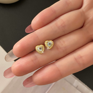 9 Minimalist 4mm <b>Heart</b> Cut Amethyst Halo Stud <b>Earrings</b> 925 Sterling <b>Silver</b> Gold Plated Natural Stone Jewelry Gifts For Her - Product Image 4