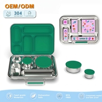 Aohea Oem Factory – Ensemble de boîtes à lunch en acier inoxydable de qualité 304 avec sac, cuillère et fourchette – Idéal pour les enfants, l'école et la famille – Boîtes Bento