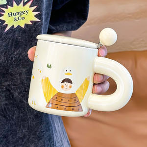 Zuo Mu Ceramic <b>Mug</b> With Lid Heat Resistant <b>Coffee</b> Cup Creative Water Cup For Gift Autumn 2023 - Product Image 5