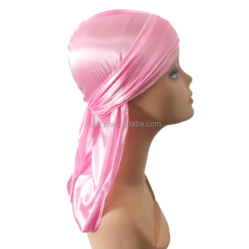 メンズDurag doo ragブラックハンカチフードコイフサテンヘアスカーフエスニックカスタムバンダナパイレーツハットOEM