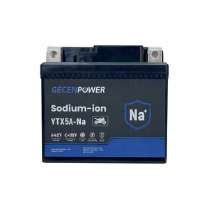 Gecenpower 12V Na + オートバイスターターバッテリーYTX5A 3000サイクルメンテナンスフリー高速ナトリウムイオンバッテリー - Product Image 1