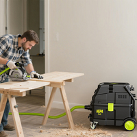 Extracteur de poussière de classe M pour la construction avec nettoyage HEPA automatique et voyant lumineux d'indication de poussière, aspirateur 40L avec raccordement pour outils pneumatiques