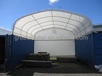 Grand abri en acier galvanisé avec structure de 8 m, couverture de 20 pieds, tente de garage pour conteneur maritime - Imperméable toutes saisons, résistant aux UV