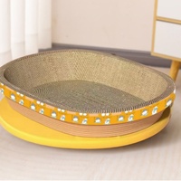 Lit pour chat en carton ovale de luxe ultime, haute densité, OEM ODM, pour griffer et se reposer