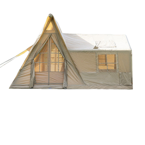 ベージュ 1ルーム1ホール インフレータブルテント 三角屋根一体型エアコラム ミニマリストファミリーキャンプ OEM/ODM ISO9001 - Product Image 1