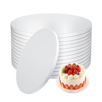 Plateau rond blanc pour gâteau 20cm 30cm, support épais et robuste pour pâtisserie, anniversaire, mariage, présentation de gâteaux
