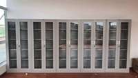 Armoire de rangement de bureau moderne en acier verrouillable avec étagères réglables, 2 tiroirs, gain de place, pour usage scolaire, en stock