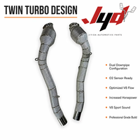 Tuyau d'échappement JYD en acier inoxydable 304 isolé avec catalyseur pour Ferrari GTC4 Lusso 3.9T 2017-2019, optimisation des performances