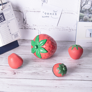 Custom Design Pu Foam Fruit Squishy Stress Speelgoed Aardbei Vorm Pu Anti Stress Bal - Product Image 4
