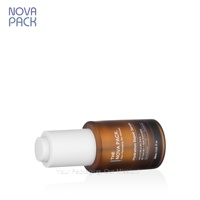 Emballage de flacon de sérum de 30ml 50ml 60ml Flacon compte-gouttes en verre ambré à bouton-poussoir Flacon d'huile facial à épaule plate