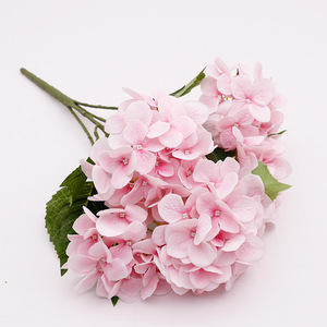 5 Head Film <b>Hydrangea</b> <b>Artificial</b> Flowers Plastic Silk Handmade For Wedding Home Decor - Product Image 1