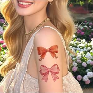 Adesivi per tatuaggi a forma di fiocco per donna - <span class=keywords><strong>Tatuaggio</strong></span> temporaneo impermeabile, accessori per il trucco per la festa di San Valentino - Product Image 3