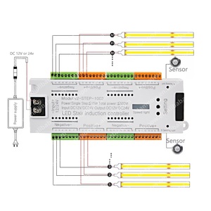 Hot bán 32 kênh 500W Dimmer DC12V 24V cầu thang ánh sáng bước cảm biến chuyển đổi cho cầu thang dải ánh sáng - Product Image 6