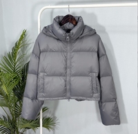 Nouvelle doudoune courte pour femme, taille haute, à capuche, coupe ample, style Breadman, Hiver 2025