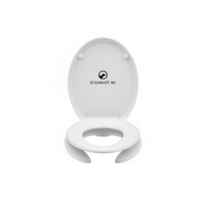 Asiento de Inodoro de Madera Kela Blanco, 60 cm de Largo, 40 cm de Ancho, 6 cm de Alto, para Uso en Baños - Product Image 2