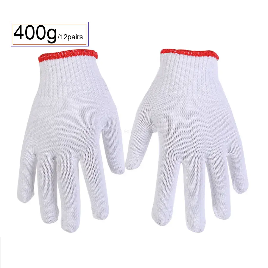 400gram Knitted Gloves 10 Gauge Industrial Gloves Cheap Price Top Quality White Hand 400g Nylon Safety Gloves