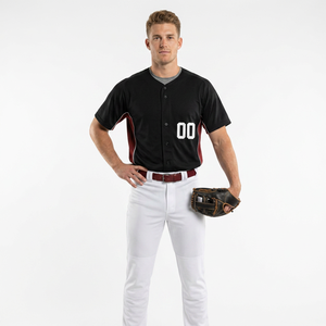 Uniformes Personalizados para Equipos de Béisbol - Impresión de Nombre y Número Personalizados - Opciones de Color Dorado, Negro y Rojo - Todas las Tallas - Material de Poliéster - Unisex - Product Image 1