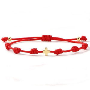 Top Selling Christian Bohemian Lucky Red String Seven Knots Braided Wrap <b>Bracelet</b> Silver Plated Gift - Product Image 4
