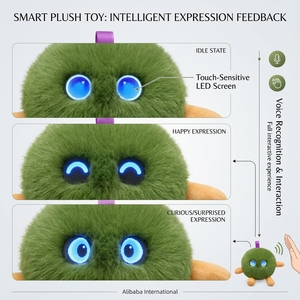 Jouet en peluche vert forêt avec poche, balle intégrée, contrôle par application, multilingue, compagnon intelligent IA, pour l'apprentissage préscolaire des enfants, OEM - Product Image 5
