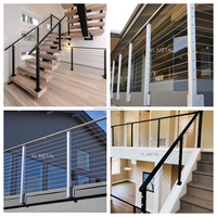 YL METAL Garde-corps extérieur en câble, monté sur le dessus ou latéralement, en acier inoxydable, pour terrasses et escaliers, norme américaine