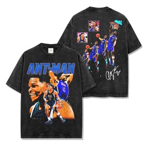T-shirts unisexes en coton 100% à manches courtes, vente en gros, avec broderie 3D des stars du basketball américain (<span class=keywords><strong>James</strong></span>, <span class=keywords><strong>Kevin</strong></span> Durant) - Product Image 2