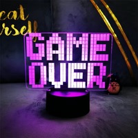Lampe de Chevet LED Personnalisée pour Salle de Jeu, Icône de Console 3D, Veilleuse Décorative, Cadeau de Noël