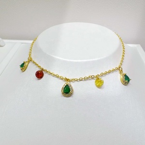 Pulsera de plata de ley 925 con circonitas y trébol, diseño de lazo, esmeralda y piedras de colores, estilo cereza, para niñas, precio de fábrica. - Product Image 3