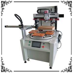 PS-2030PTR Semi Automatic 1 Color Rotary Table Screen Printing <b>Machine</b> for Labels <b>Cards</b> Paper Plastic and Flat Products - Product Image 1