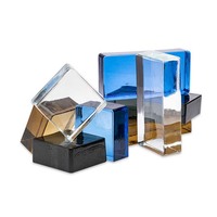 Blocs de brique de verre thermofusible 240mm x 117mm x 53mm brique de verre solide rectangulaire pour cloison décorative brique de verre ignifuge