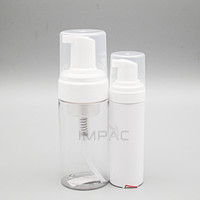 Flacon de nettoyant moussant pour le visage transparent et clair de 100 ml avec distributeur de mousse, emballage de 50 ml